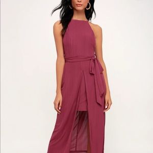 Caroline washed magenta midi dress